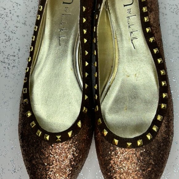 Bronze Glitter flats size 6 by n by nicole miller - Picture 4 of 4